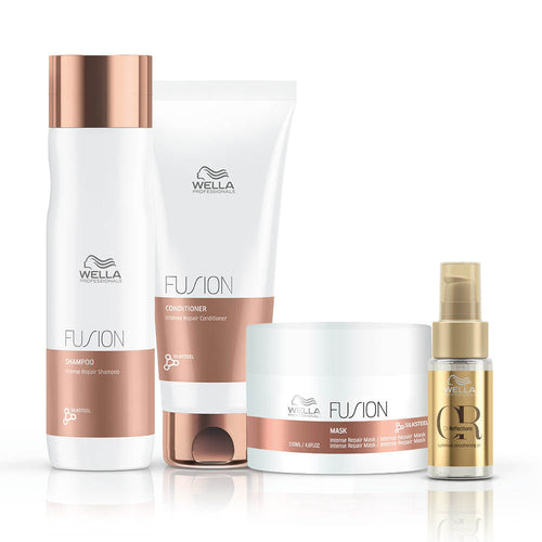 Kit Wella Professionals Fusion Shampoo Condicionador Máscara e Óleo Oil Reflections