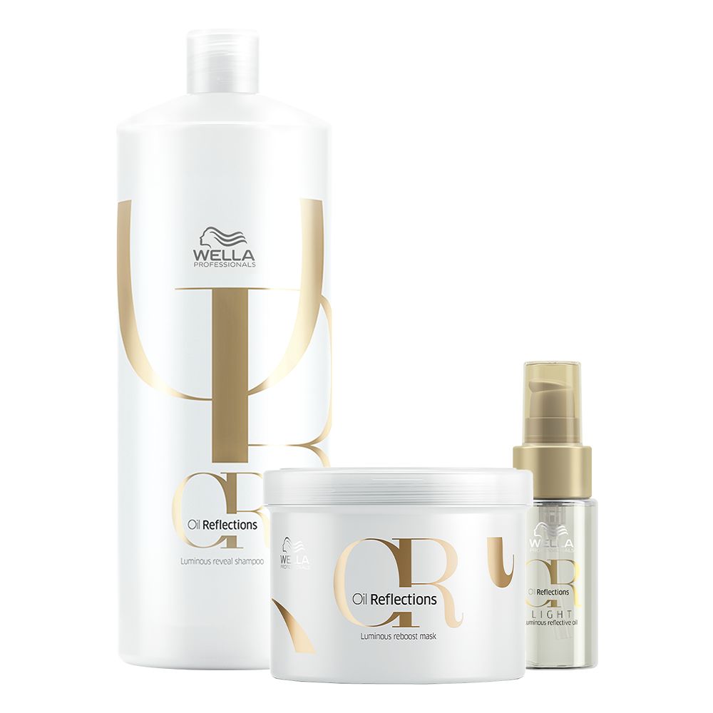 Wella Professionals Oil Reflections Kit Shampoo 1000ml Máscara 500ml e Óleo 30ml