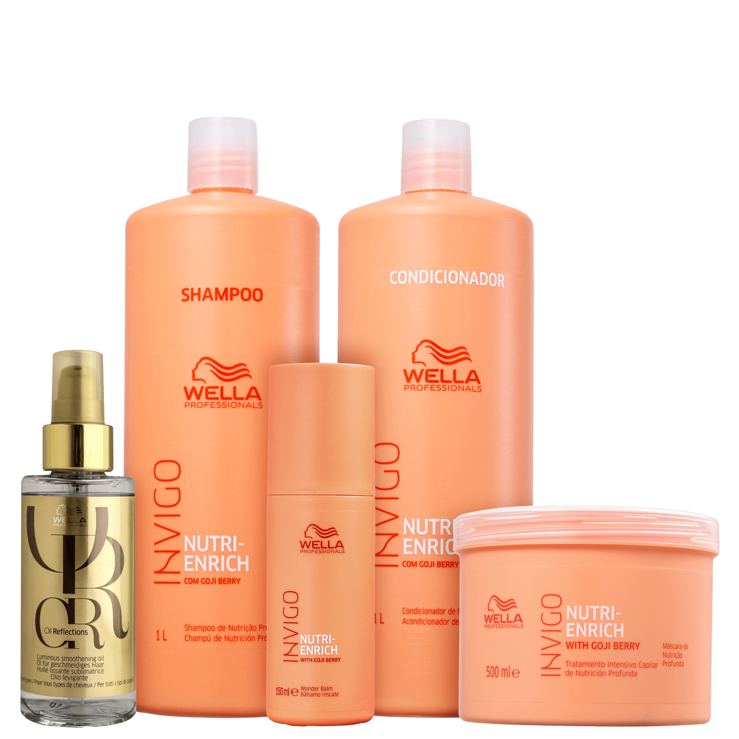 Wella Professionals Invigo Nutri-Enrich & Oil Reflections Kit Tratamento 5 Produtos